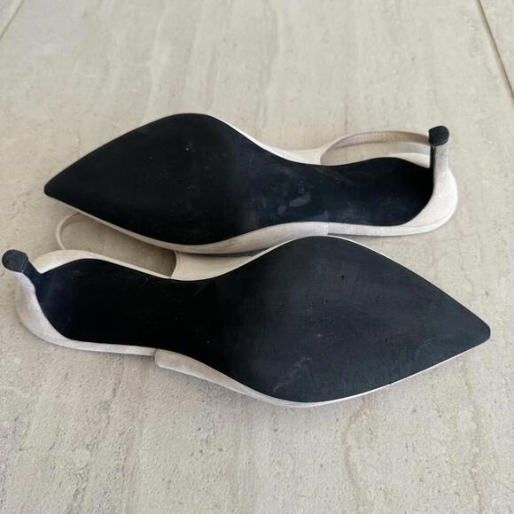 Jeffrey Campbell Pointed Toe Elegant Slingback Pumps Suede Leather Size 8.5 - Picture 6 of 7